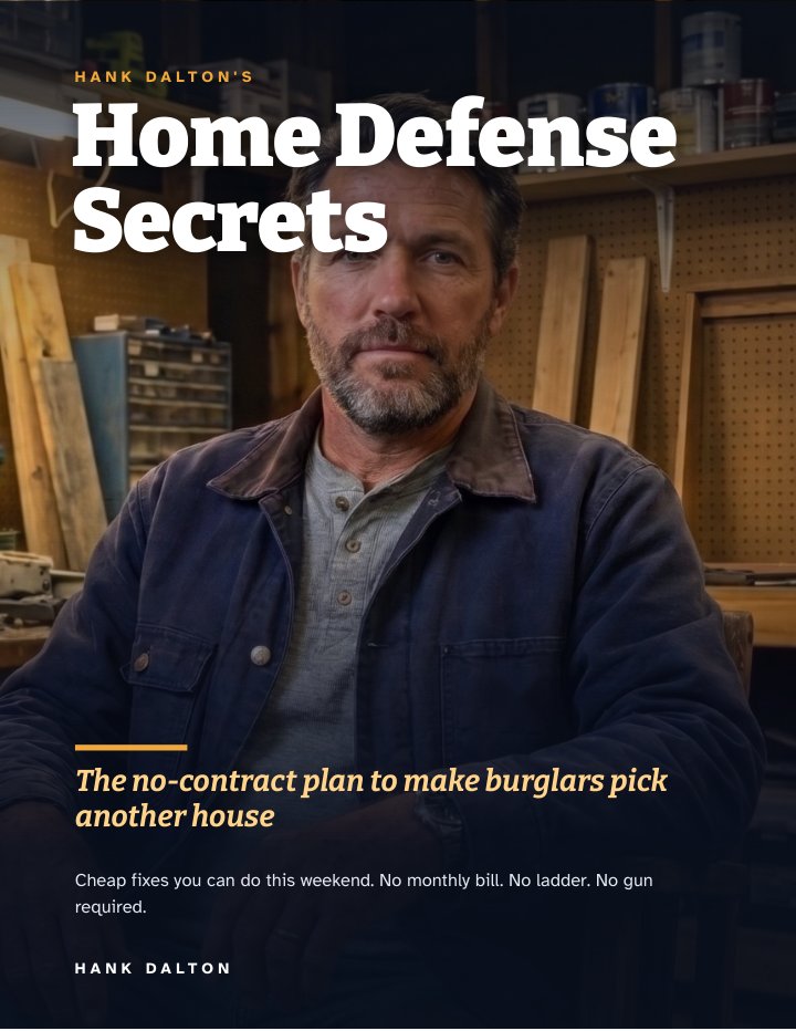 Cover of Home Defense Secrets: the no-contract plan to make burglars pick another house, by Hank Dalton