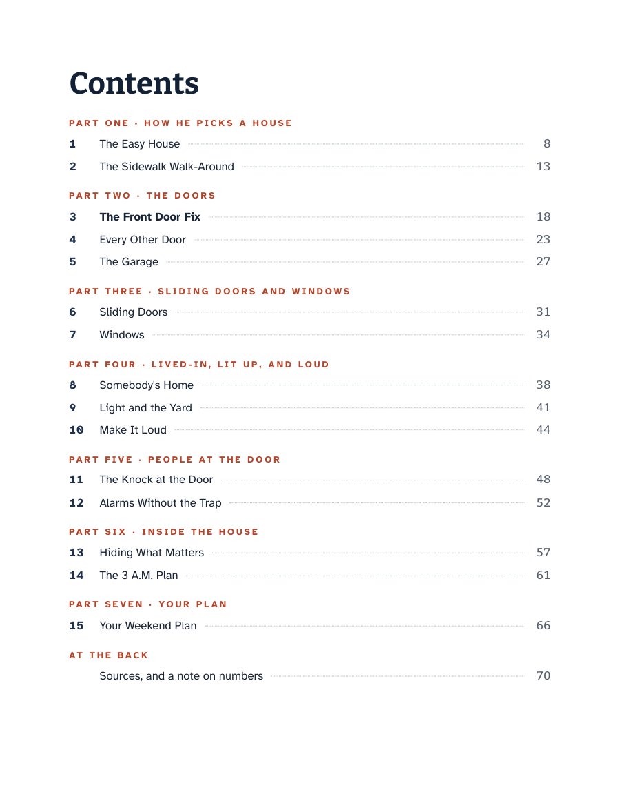 The book's contents page